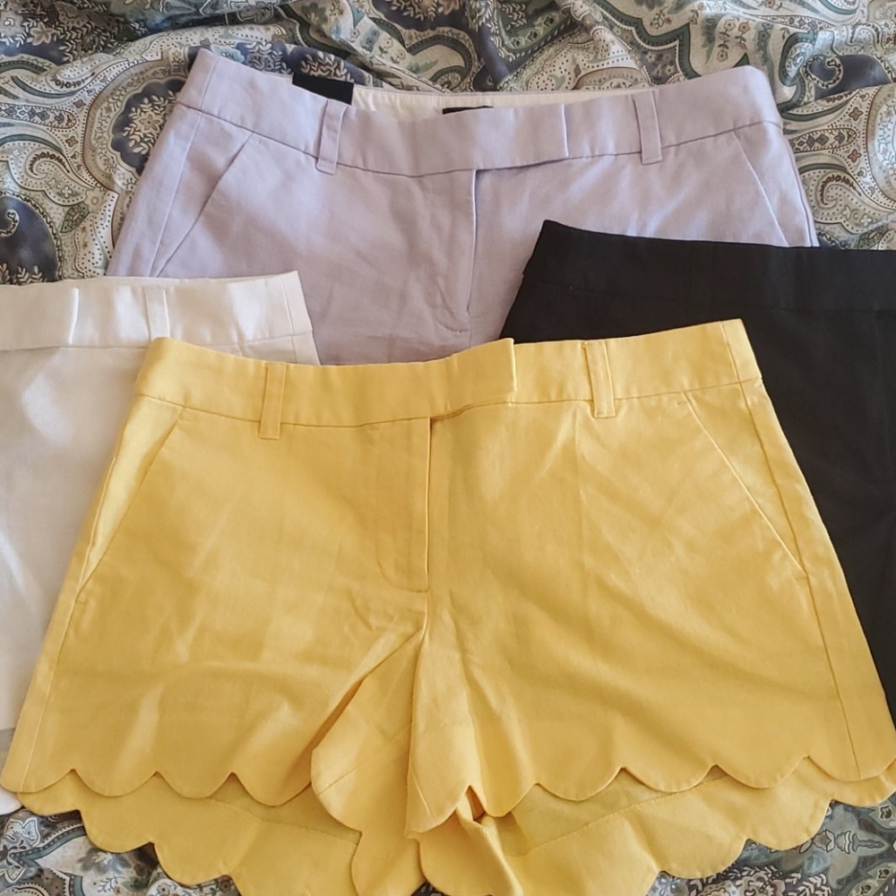 NWT J.Crew Factory Shorts (lilac and white) - Picture 1 of 3